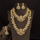 Antique Lakshmi Floral Dual Necklace Combo Set