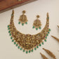 Lakshmi Antique Necklace with peacock panels and sculpted centrework