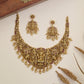 Lakshmi Antique Necklace with peacock panels and sculpted centrework