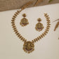 Antique Lakshmi Necklace Set with Sculpted Floral Links