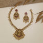 Lakshmi Antique Necklace with floral links and jade bead drops