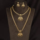 Decorative Antique Combo Set with filigree medallions and coordinated earrings