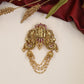 Krishna Radhe Antique Jade Bille featuring twin peacocks and ornate scrollwork