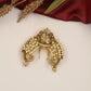 Flute-playing Krishna Antique Jade Bille with peacock accents and pearl work
