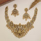 Gajalakshmi Necklace with Sculptural Deity Centre and Beaded Lower Edge