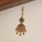 Traditional Antique Tikka with Curved Scrollwork and Pendant Drops