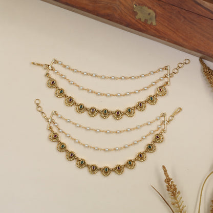 Classical Mati With Repeating Floral Links And Delicate Beaded Curves