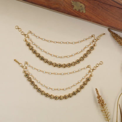 Antique Matis With Floral Linkwork And Delicate Chain Strands