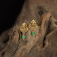 Floral Stud Earrings With Intricate Scrollwork And Textured Drops