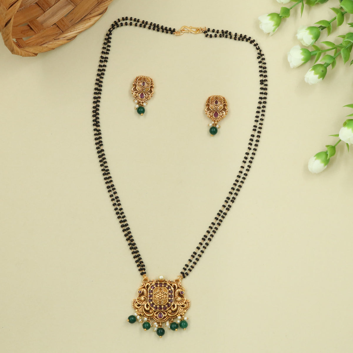 Antique Mangalsutra with Double Bead Strands