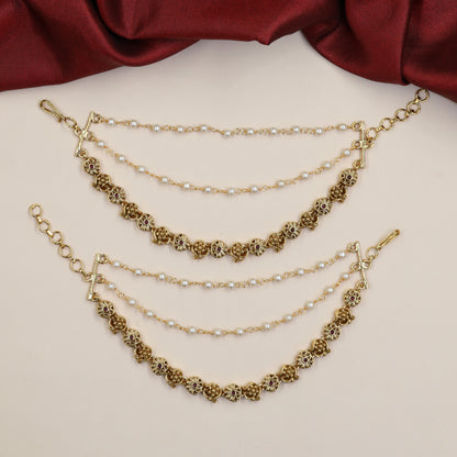 Antique Mati with Floral Medallions & Pearl Strands
