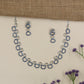 Rhodium Necklace Set with Oval & Circular Links