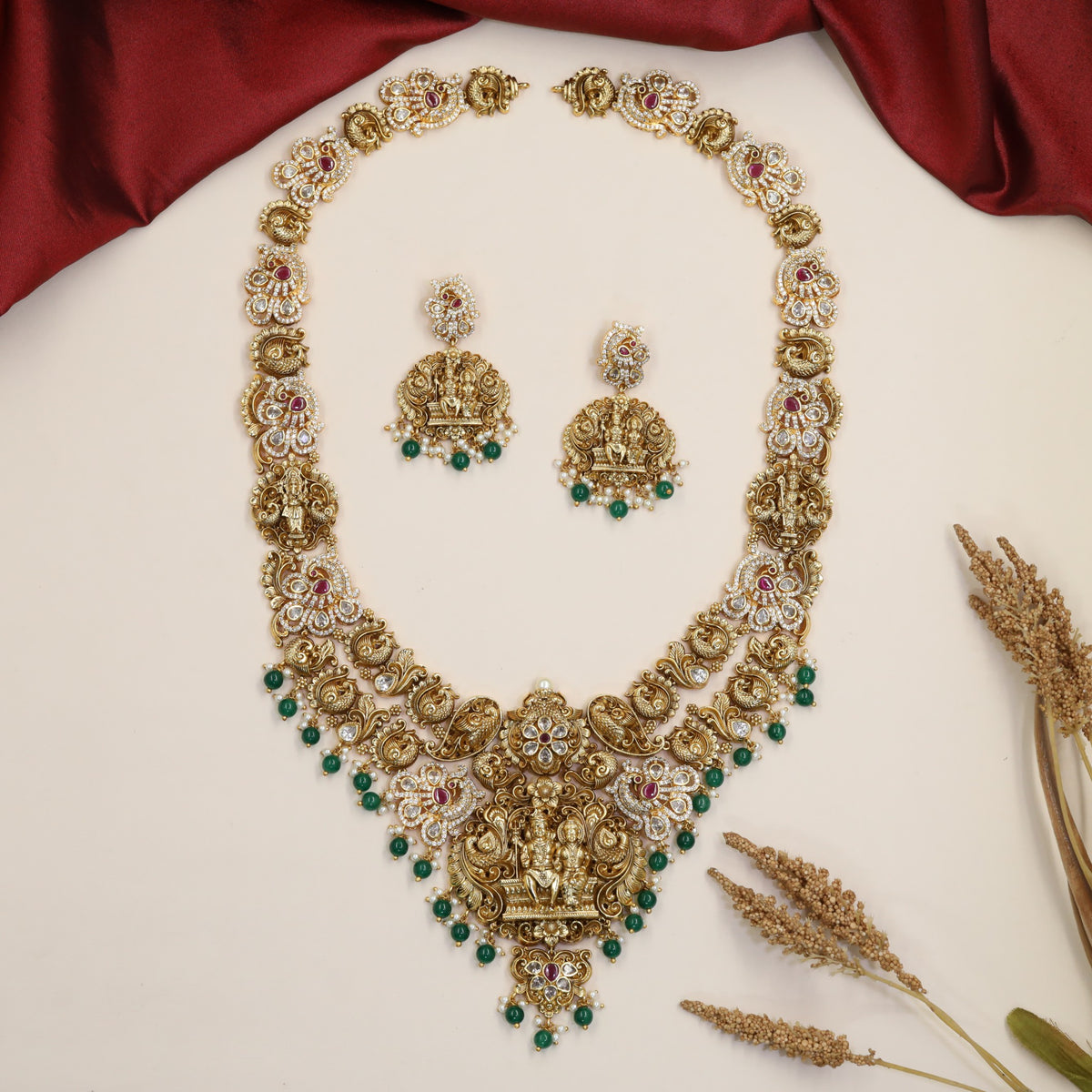 Antique Shiva Parvati Long Haara with Deity Links