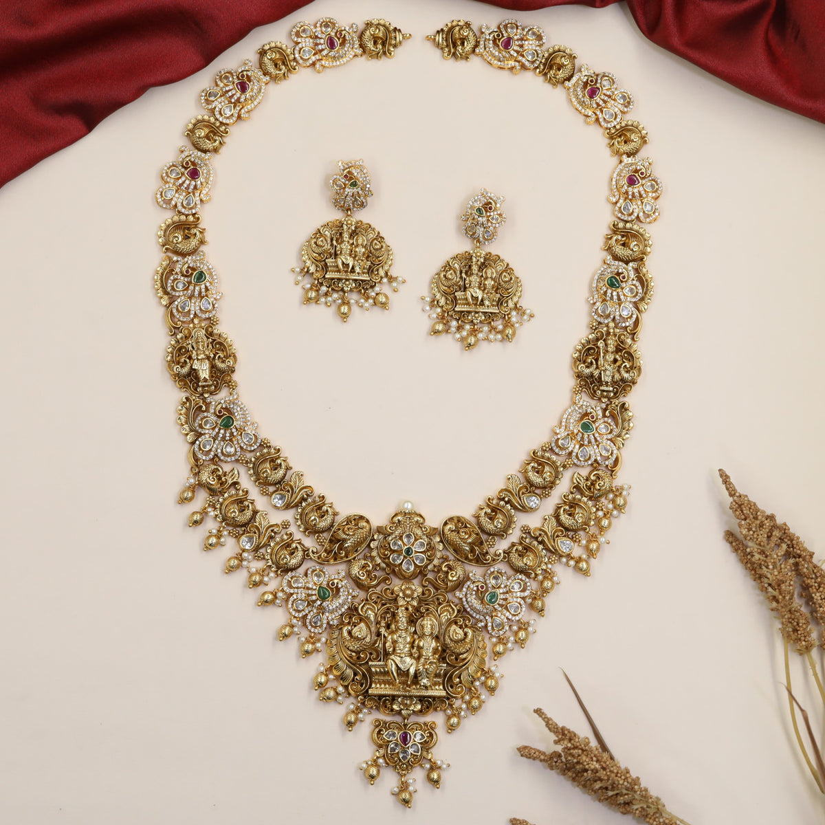 Antique Shiva Parvati Long Haara with Deity Links