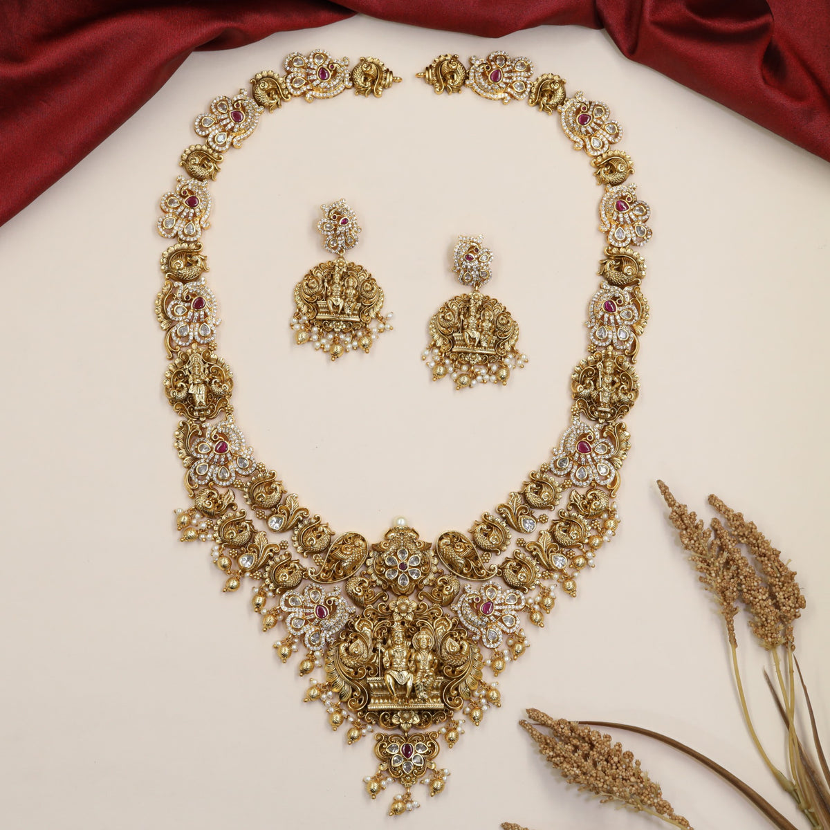 Antique Shiva Parvati Long Haara with Deity Links