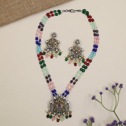 Victorian Beads Long Haara with Ornate Pendant