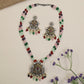 Victorian Beads Long Haara with Ornate Pendant