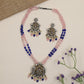 Victorian Beads Long Haara with Ornate Pendant