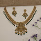 Antique Lakshmi Necklace Set with Curved Links & Drop Fringe