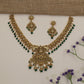 Antique Lakshmi Necklace Set with Curved Links & Drop Fringe