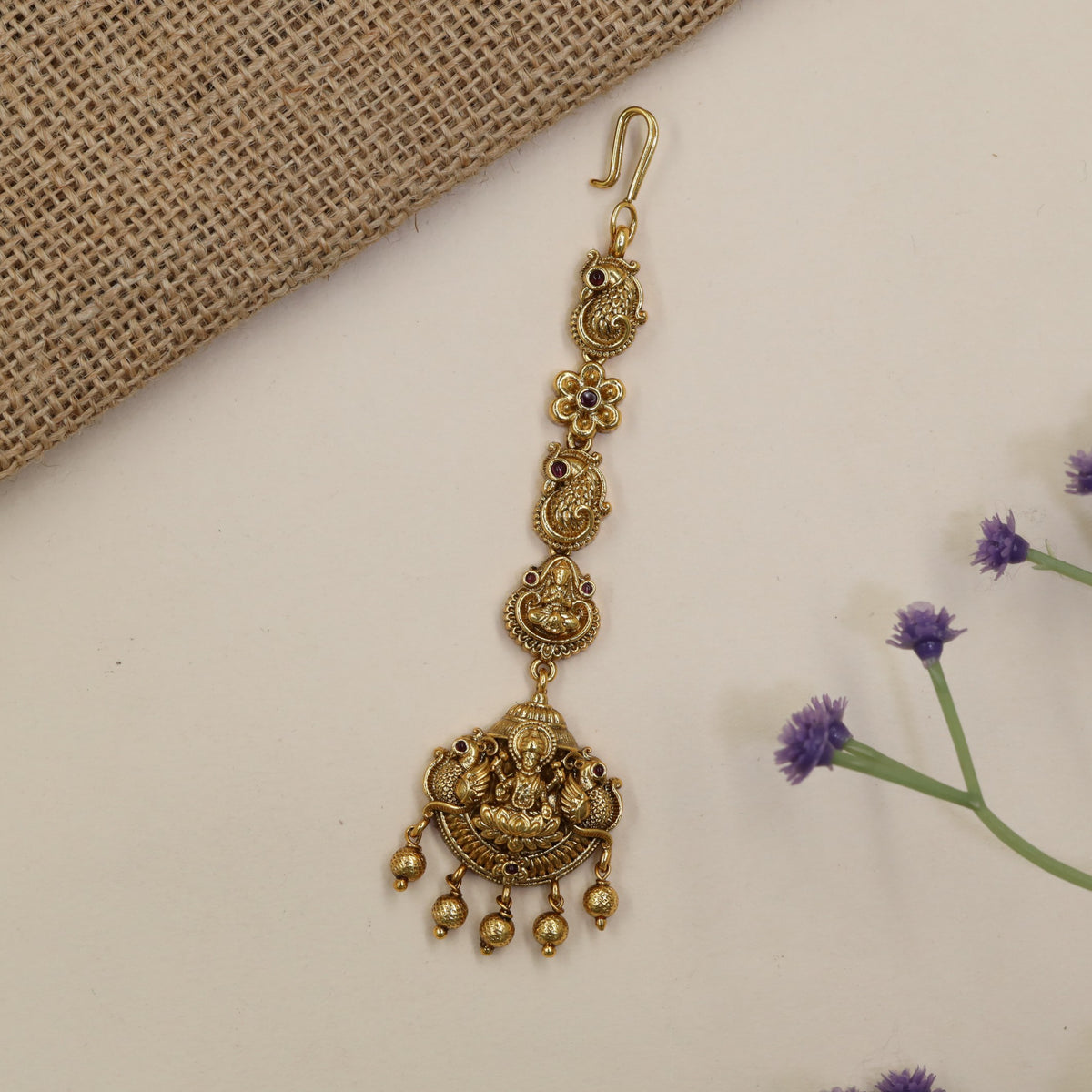 Antique Lakshmi Tikka with Paisley Motifs