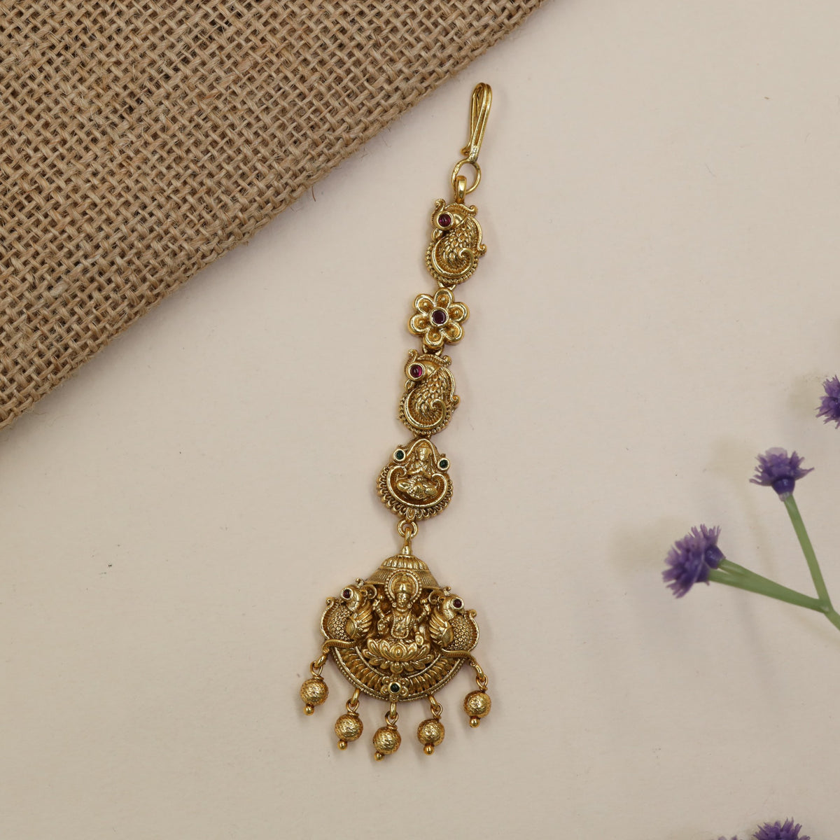 Antique Lakshmi Tikka with Paisley Motifs