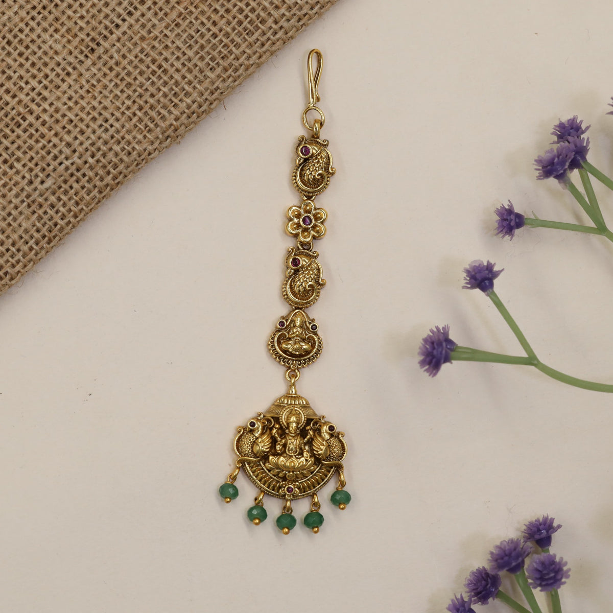 Antique Lakshmi Tikka with Paisley Motifs