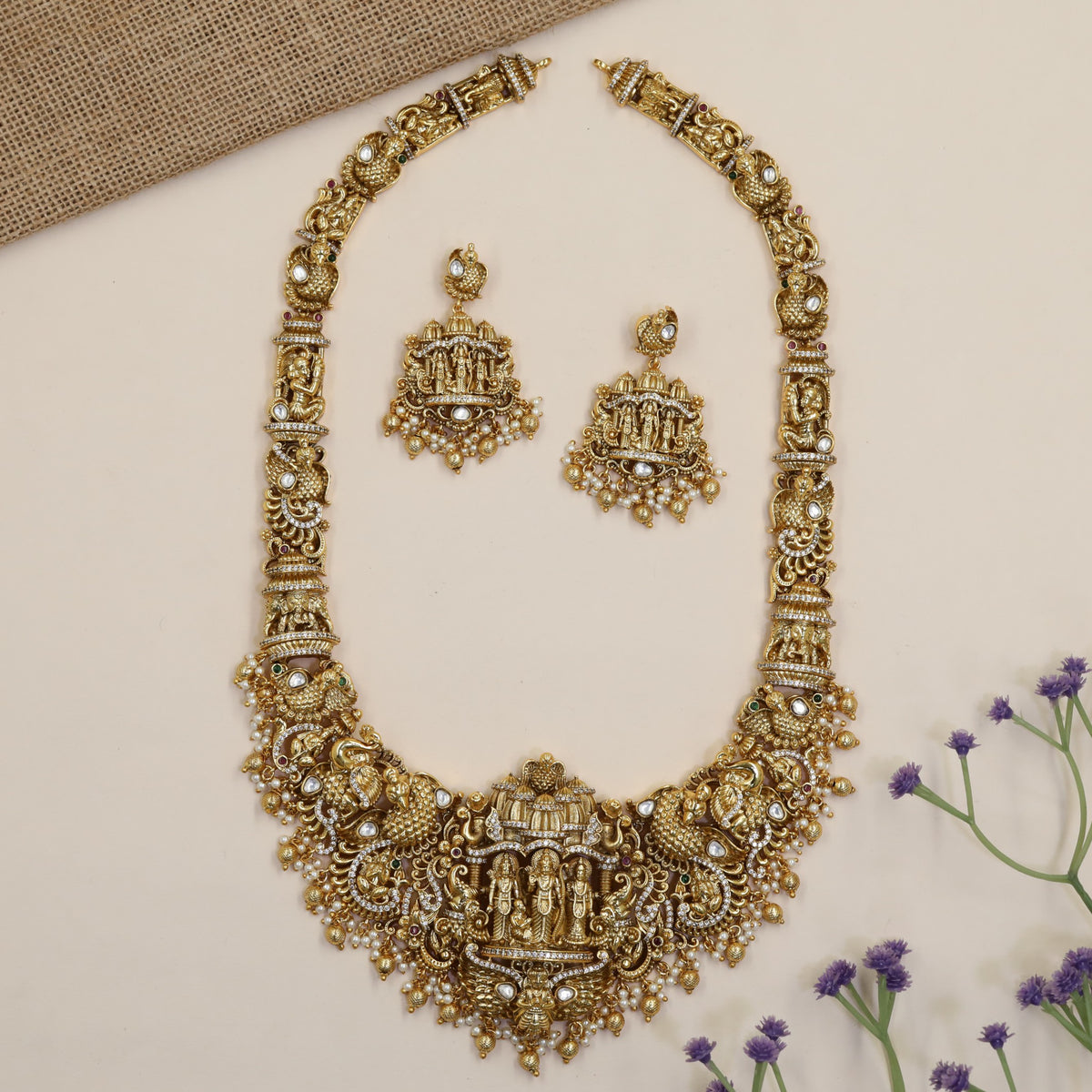 Antique Venkateshwara Temple Long Haara Set