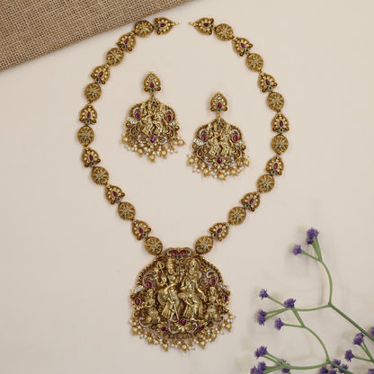 Antique Shiva Parvati Long Haara & Earrings