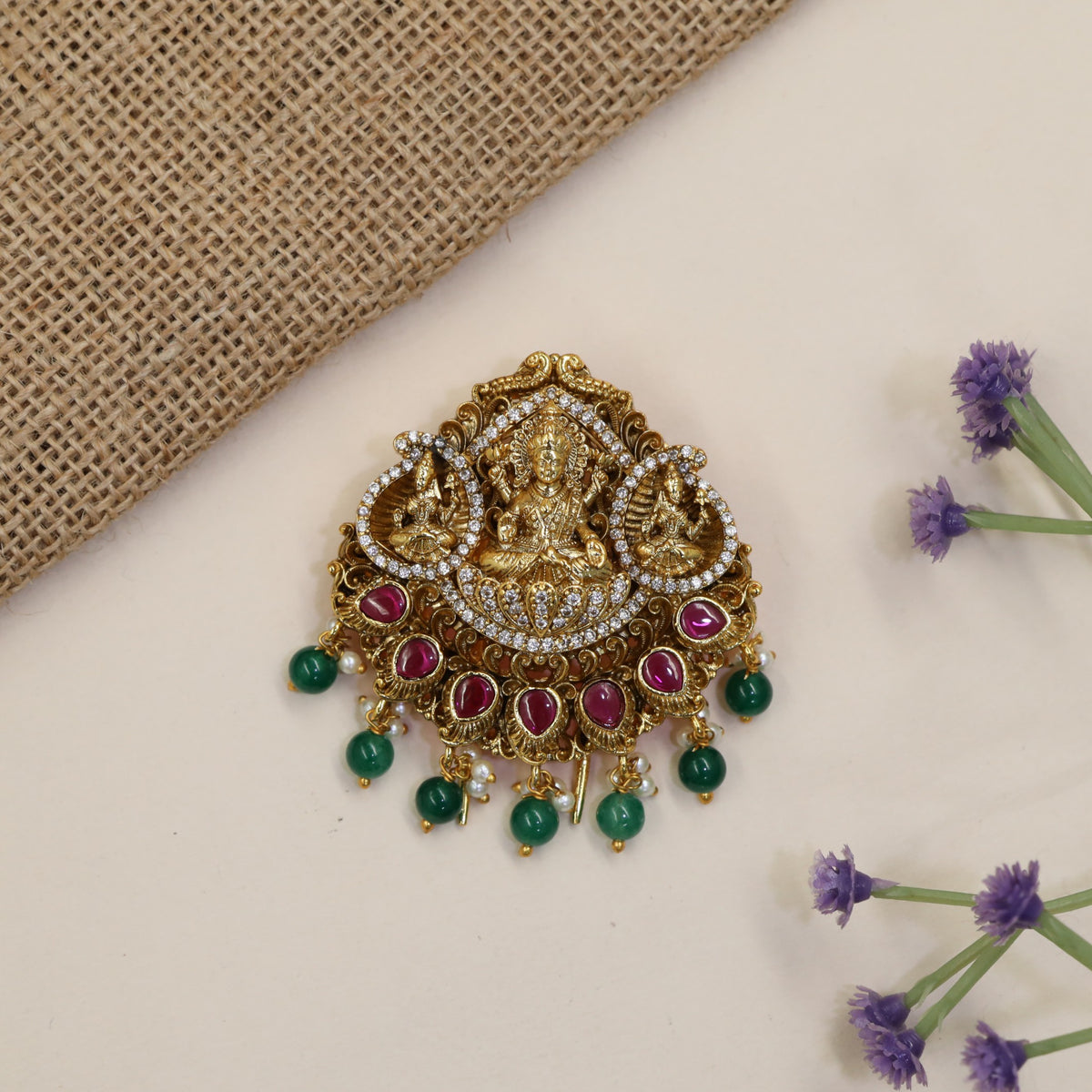 Antique Gajalakshmi Bille with Elephant Motifs