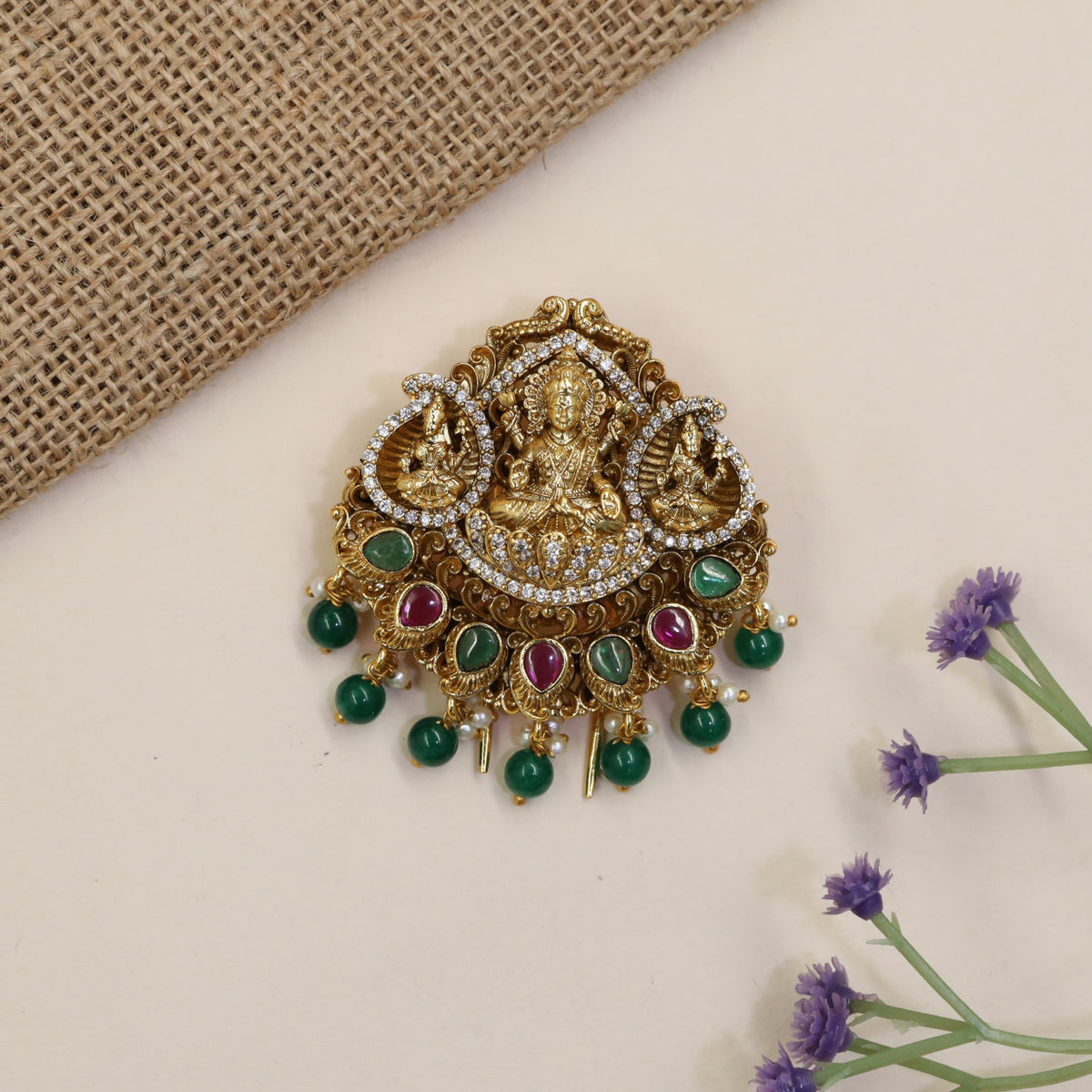 Antique Gajalakshmi Bille with Elephant Motifs