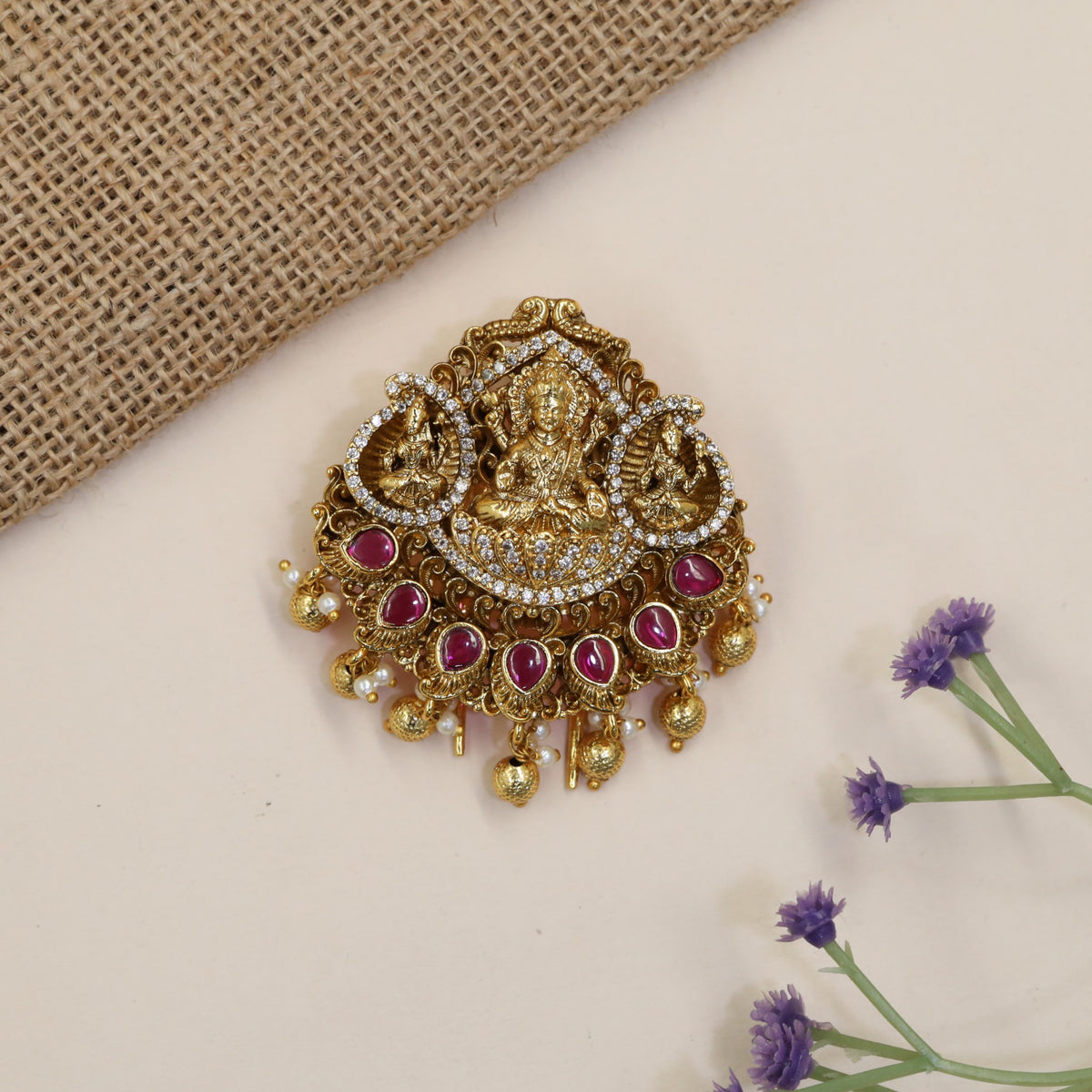 Antique Gajalakshmi Bille with Elephant Motifs