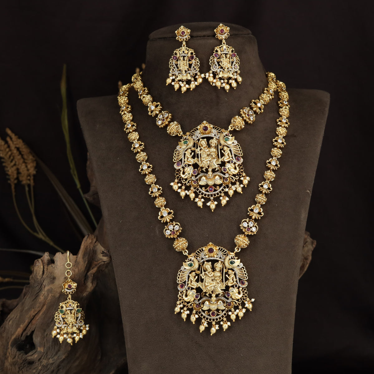 Radha Krishna Jewellery Combo Set
