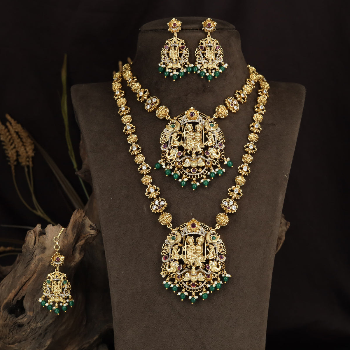 Radha Krishna Jewellery Combo Set