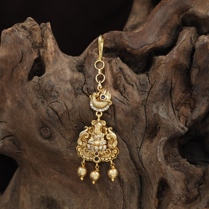 Antique Lakshmi Tikka with Lotus Motif