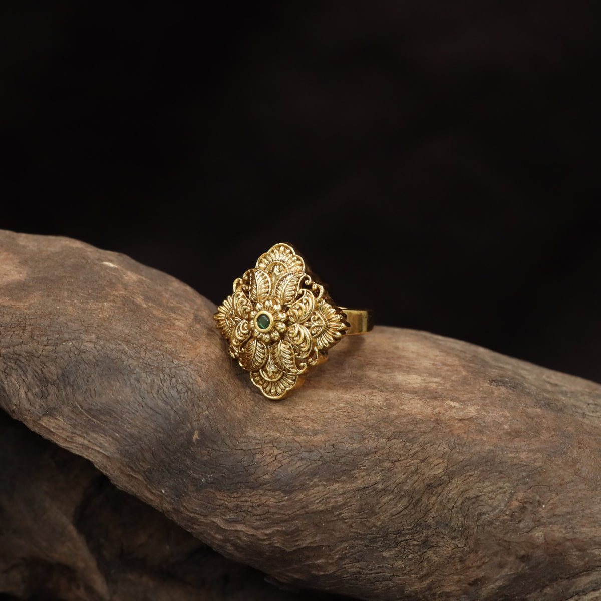 Antique Lotus Ring with Floral Motifs