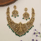 Antique Lakshmi Necklace  & Earrings with Peacock Motifs