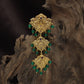 Antique Jade Bille with Floral Panels & Bead Drops