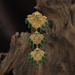 Antique Jade Bille with Floral Panels & Bead Drops