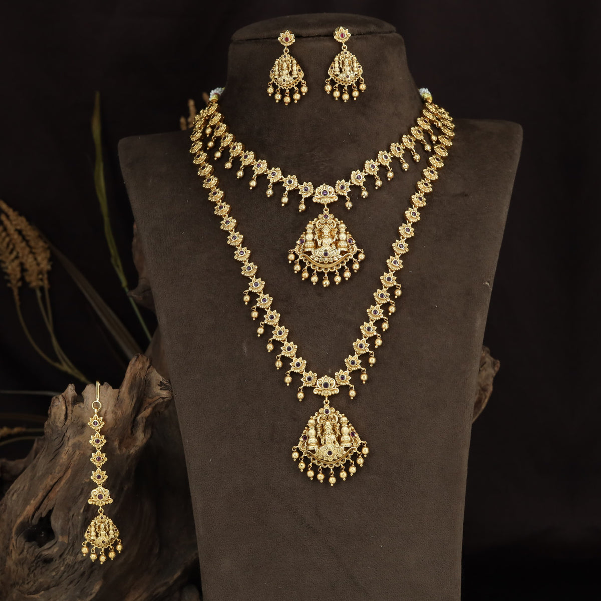 Antique Lakshmi Dual Haara Combo Set