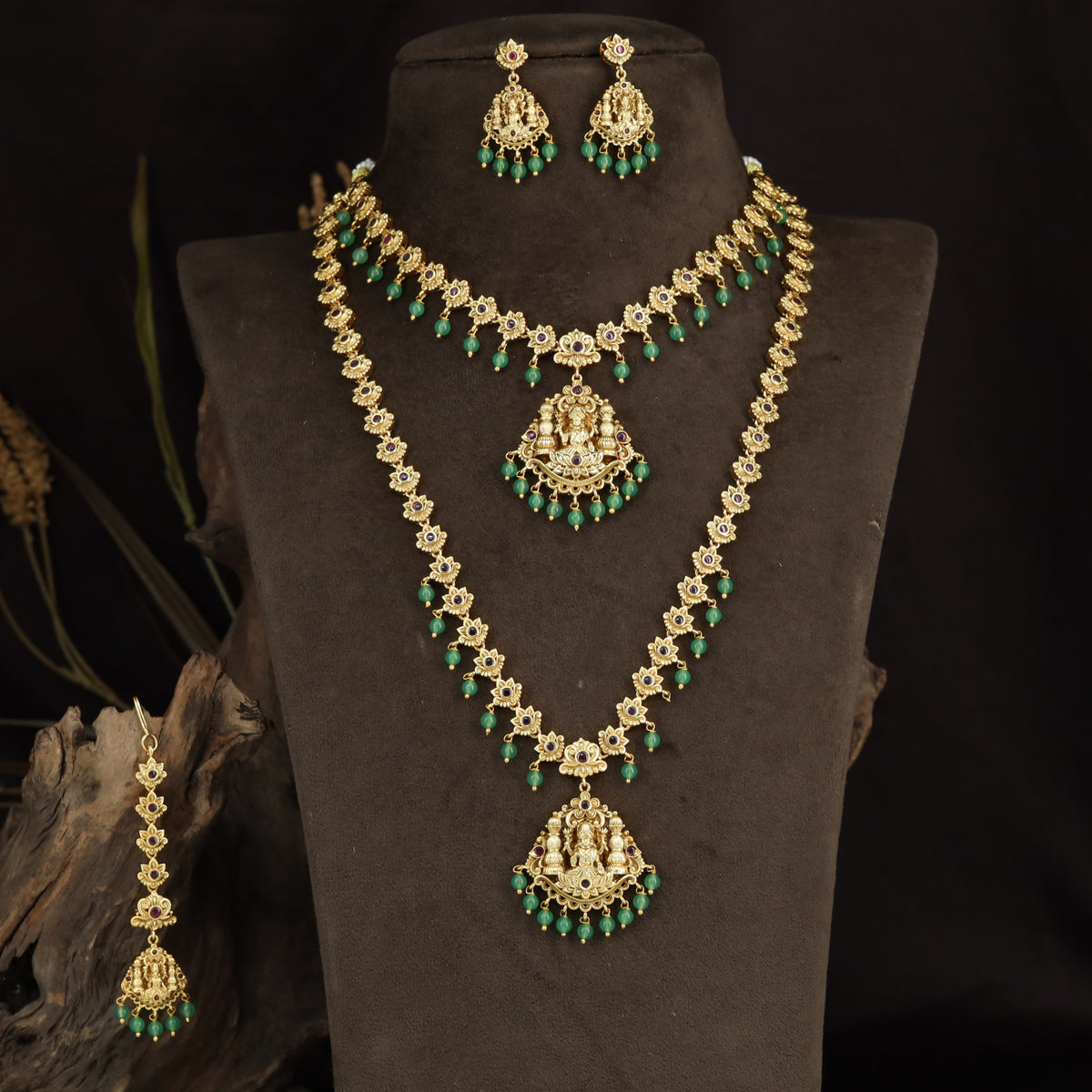 Antique Lakshmi Dual Haara Combo Set