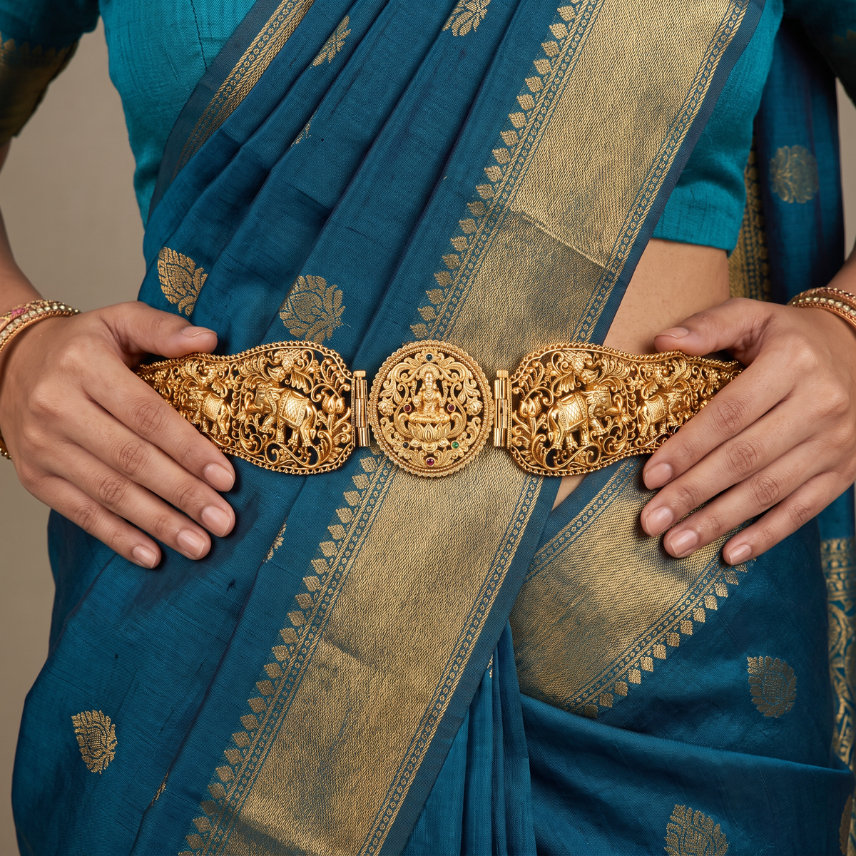 Antique Dabu with Lakshmi & Elephant Motifs