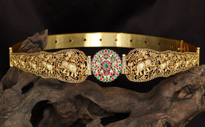 Antique Elephant Dabu with Central Medallion