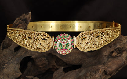Antique Peacock Dabu with Ornamental Detailing