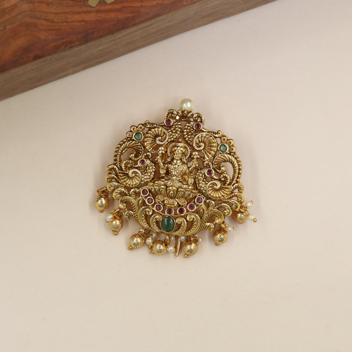 Antique Jade Bille with Lakshmi Lotus Motif