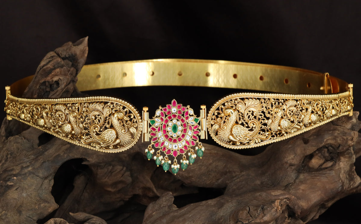 Antique Swan Dabu with Central Medallion