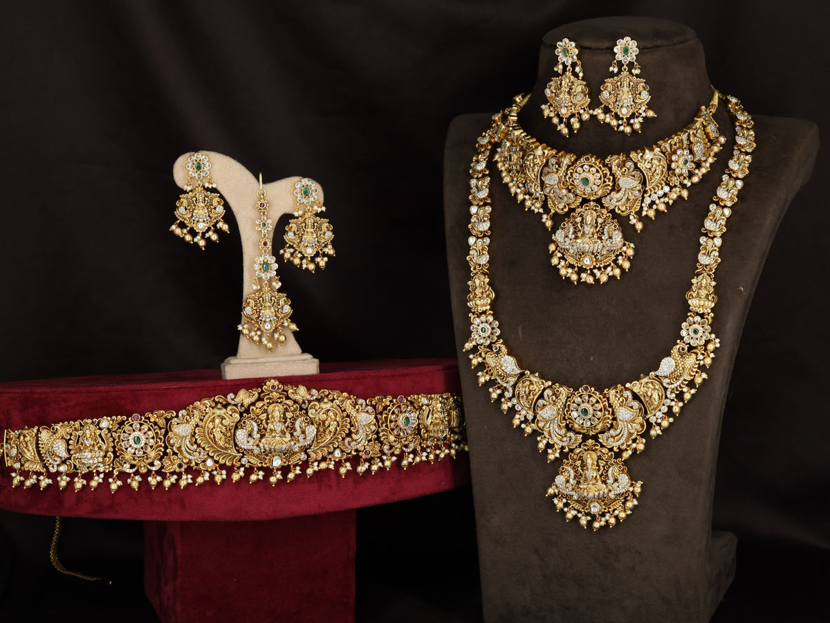 Antique Lakshmi Floral Jewellery Combo Set