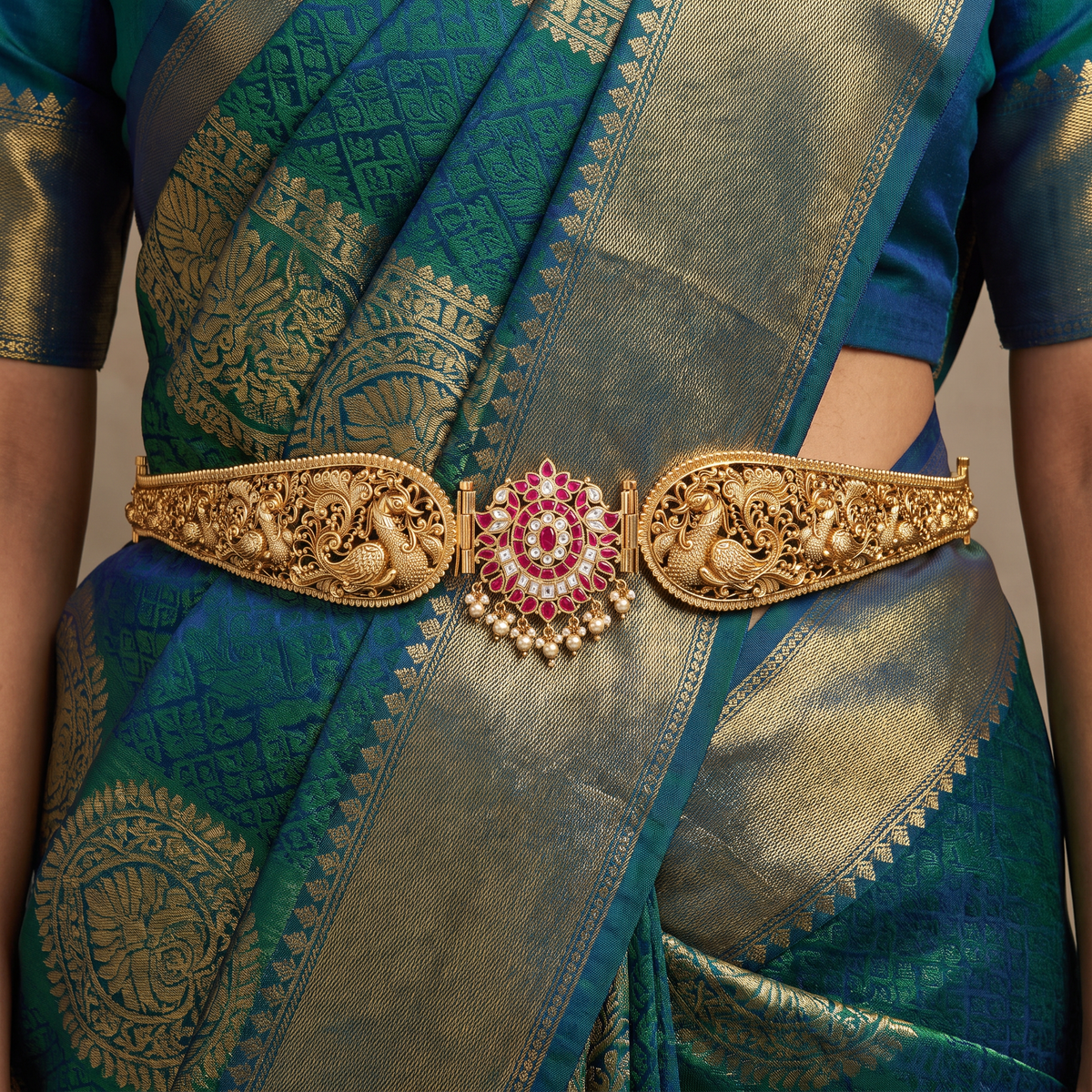 Antique Swan Dabu with Central Medallion