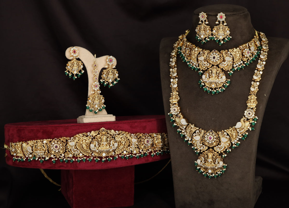 Antique Lakshmi Floral Jewellery Combo Set