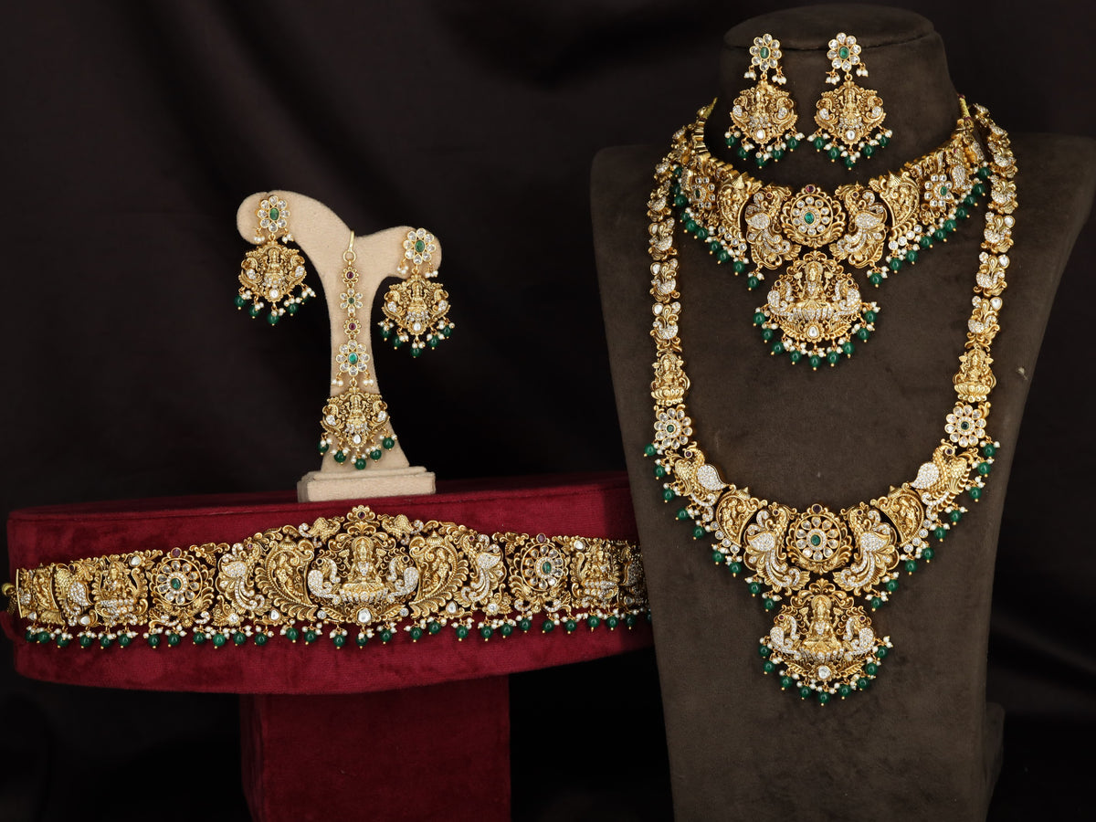 Antique Lakshmi Floral Jewellery Combo Set